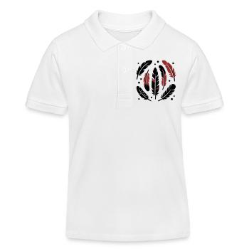 Bird Feathers Circle Logo - Kids Organic Polo Shirt by Stanley/Stella - white - Front