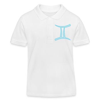 Zwillinge Sternzeichen Pastel Blau - Kinder Organic Poloshirt Mini Sprinter von Stanley/Stella - Weiß - Vorne