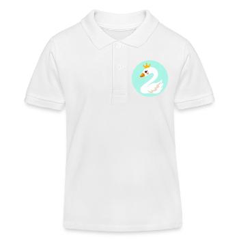 Niedlicher Schwan in Form einer 2 - Kinder Organic Poloshirt Mini Sprinter von Stanley/Stella - Weiß - Vorne