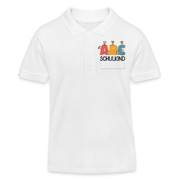 ABC Schulkind Personalisierbar Einschulung Schule - Kinder Organic Poloshirt Mini Sprinter von Stanley/Stella - Weiß - Vorne