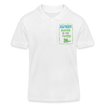 Cutest Clover In The Path Shamrock Kleeblatt - Kids Organic Polo Shirt by Stanley/Stella - white - Front