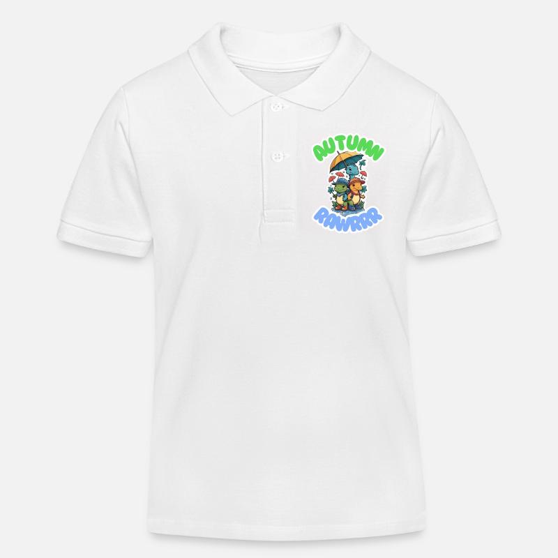 HERBST RAWRRR - Kinder Organic Poloshirt Mini Sprinter von Stanley/Stella - Weiß
