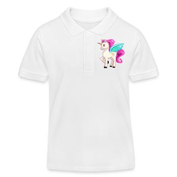 Unicorn Shirt by Frank - Kids Organic Polo Shirt by Stanley/Stella - white - Front