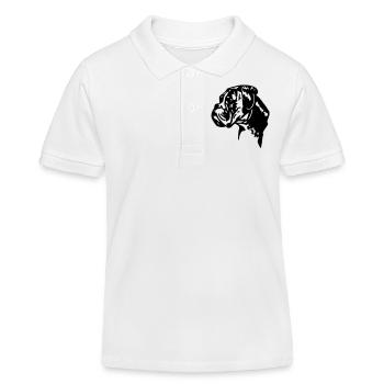 chien boxer - Polo enfant bio Stanley/Stella - blanc - Devant