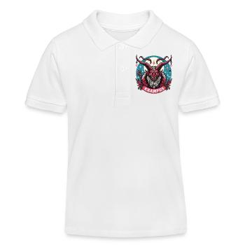 Weihnachtliches Krampus-Logo - Kinder Organic Poloshirt Mini Sprinter von Stanley/Stella - Weiß - Vorne