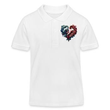 Herz - Kinder Organic Poloshirt Mini Sprinter von Stanley/Stella - Weiß - Vorne