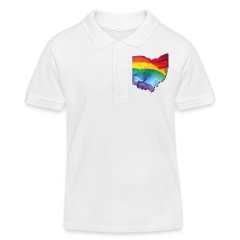 Ohio (États-Unis) | Drapeau réel | LGBTQIA+ - Polo enfant bio Stanley/Stella - blanc - Devant