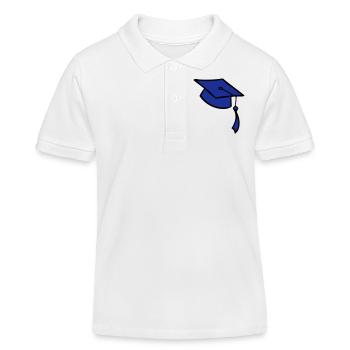 le collège, graduation, chapeau, forme, uni+, - Polo enfant bio Stanley/Stella - blanc - Devant