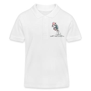 Power Kuh mit extra viel Milch - Kinder Organic Poloshirt Mini Sprinter von Stanley/Stella - Weiß - Vorne