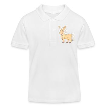 magique mignon poney radieux et en riant - Polo enfant bio Stanley/Stella - blanc - Devant