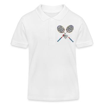 Badmintonschläger und Shuttle - Kinder Organic Poloshirt Mini Sprinter von Stanley/Stella - Weiß - Vorne