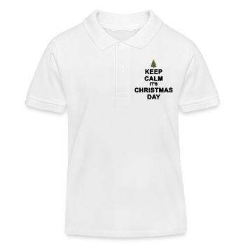 keep calm christmas - Polo enfant bio Stanley/Stella - blanc - Devant
