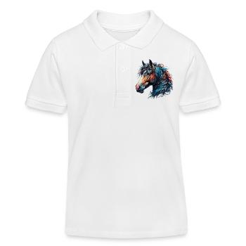 Horse - Kids Organic Polo Shirt by Stanley/Stella - white - Front