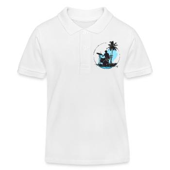 Drummer Drawing - Kids Organic Polo Shirt by Stanley/Stella - white - Front