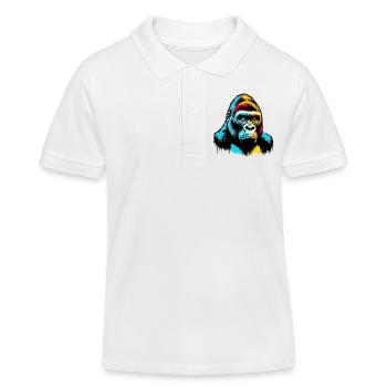 Gorilla - Kinder Organic Poloshirt Mini Sprinter von Stanley/Stella - Weiß - Vorne
