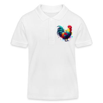 Hahn Henne - Kinder Organic Poloshirt Mini Sprinter von Stanley/Stella - Weiß - Vorne