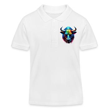 Stier - Kinder Organic Poloshirt Mini Sprinter von Stanley/Stella - Weiß - Vorne