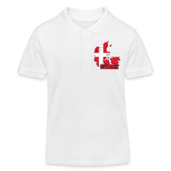 Danish pride, flag of Denmark - Kids Organic Polo Shirt by Stanley/Stella - white - Front