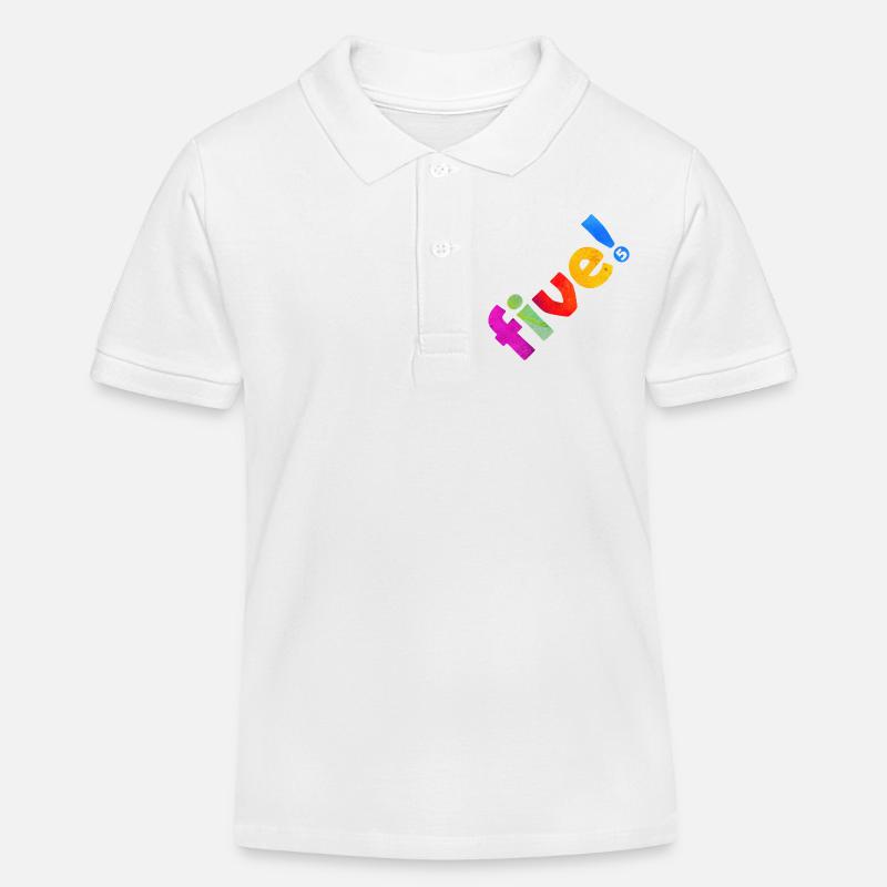 CINQ 5 ANS 5E ANNIVERSAIRE - Polo enfant bio Stanley/Stella - blanc