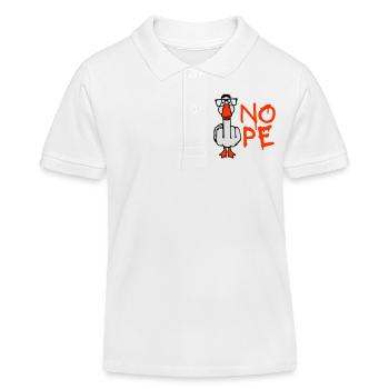 Goose Nope Doigt du milieu Nerd Geek Lunettes à monture en corne Smart - Polo enfant bio Stanley/Stella - blanc - Devant