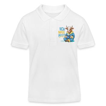 Kuh Kaffee Morgenmuffel Lustig Alpen Introvertiert - Kinder Organic Poloshirt Mini Sprinter von Stanley/Stella - Weiß - Vorne