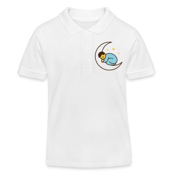 Cute Baby on the Moon | Good night - Kids Organic Polo Shirt by Stanley/Stella - white - Front
