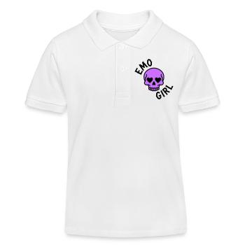 Emo Girl - Kinder Organic Poloshirt Mini Sprinter von Stanley/Stella - Weiß - Vorne