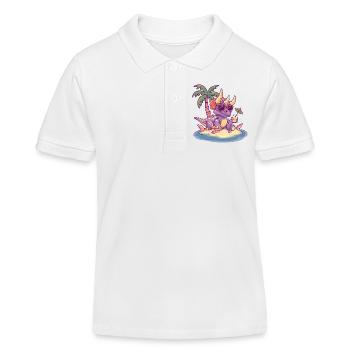 Dinosaure tricératops été - Polo enfant bio Stanley/Stella - blanc - Devant