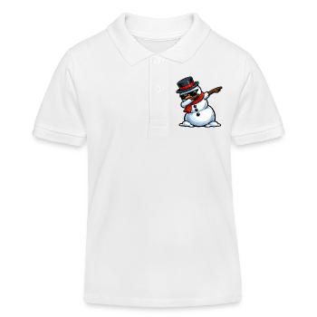 Dabbing Snowman - Kids Organic Polo Shirt by Stanley/Stella - white - Front