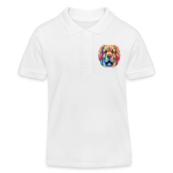 Leonberger Hunderasse Aquarell Karikatur Kawaii Col - Kinder Organic Poloshirt Mini Sprinter von Stanley/Stella - Weiß - Vorne