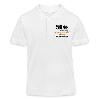 50. Geburtstag Bequeme modische Hausschuhe - Kinder Organic Poloshirt Mini Sprinter von Stanley/Stella - Weiß - Vorne