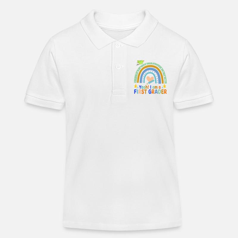 School First Grader - Kinder Organic Poloshirt Mini Sprinter von Stanley/Stella - Weiß