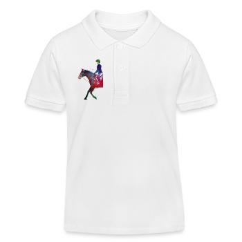 Reiter #rider #horse #sport - Kinder Organic Poloshirt Mini Sprinter von Stanley/Stella - Weiß - Vorne