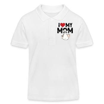 I Love my Mom - Kids Organic Polo Shirt by Stanley/Stella - white - Front