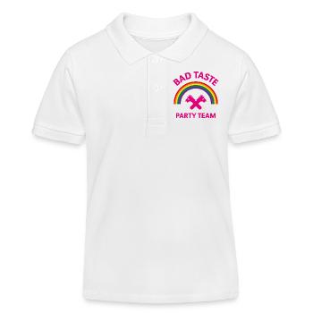Bad Taste Party Team (Einhorn / Regenbogen) - Kinder Organic Poloshirt Mini Sprinter von Stanley/Stella - Weiß - Vorne