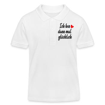 Ich bin dann mal glücklich - Kinder Organic Poloshirt Mini Sprinter von Stanley/Stella - Weiß - Vorne