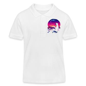 VR Skyline: Futuristisches Gaming - Kinder Organic Poloshirt Mini Sprinter von Stanley/Stella - Weiß - Vorne