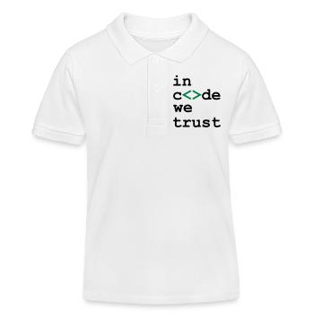 [ In code we trust ] - Polo enfant bio Stanley/Stella - blanc - Devant