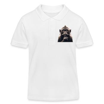 A Silent Monkey - Kids Organic Polo Shirt by Stanley/Stella - white - Front