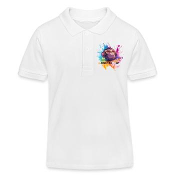 Musik ist der Monkey Wortwitz - Kinder Organic Poloshirt Mini Sprinter von Stanley/Stella - Weiß - Vorne