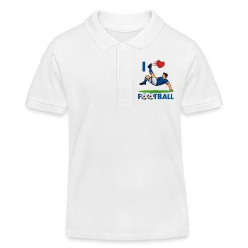 HerzKick Overhead Kick Football - Kids Organic Polo Shirt by Stanley/Stella - white - Front