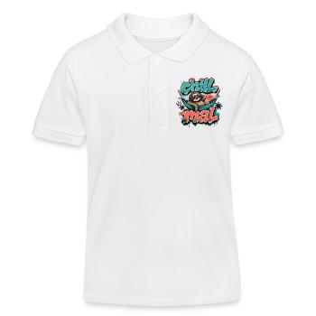 Chill Mal  Cooles Faultier Graffiti Design - Kinder Organic Poloshirt Mini Sprinter von Stanley/Stella - Weiß - Vorne