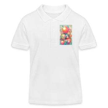 Happy geometric spheres - Kids Organic Polo Shirt by Stanley/Stella - white - Front