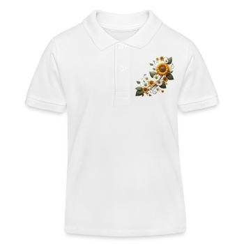 Tournesol Vigne Marguerites Tournesol Floral - Polo enfant bio Stanley/Stella - blanc - Devant