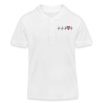 Croatie Heartbeat Drapeau Croate - Polo enfant bio Stanley/Stella - blanc - Devant