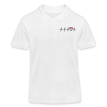 Luxembourg Heartbeat Drapeau luxembourgeois - Polo enfant bio Stanley/Stella - blanc - Devant