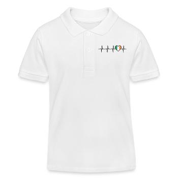 Irlande Heartbeat Drapeau Irlandais - Polo enfant bio Stanley/Stella - blanc - Devant
