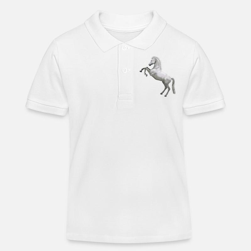 Cheval - Polo enfant bio Stanley/Stella - blanc