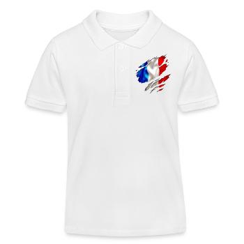drapeau français france - Polo enfant bio Stanley/Stella - blanc - Devant