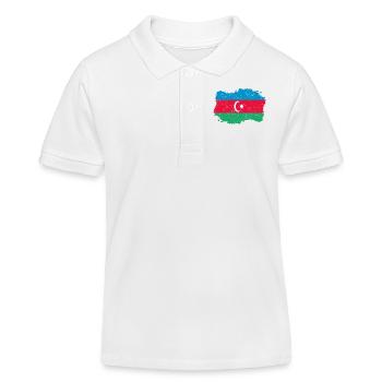Roots patrie drapeau Azerbaïdjan .png - Polo enfant bio Stanley/Stella - blanc - Devant